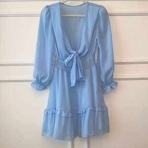 Blue Ruffle Dress Small